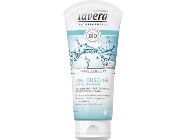 lavera basis sensitiv Duschgel für Haut & Haar 200 ml