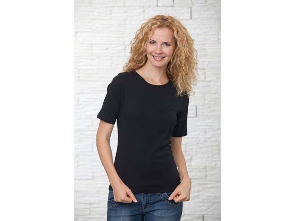 memo Damen-Shirt Gr. S schwarz 180g/m² Bio-Baumwolle mit Fairtrade-Siegel