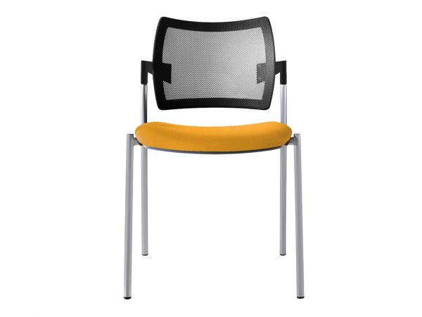 Konferenzstuhl "CHOICE" Sitz gepolstert, mit Netzrücken, ohne Armlehnen, gelb