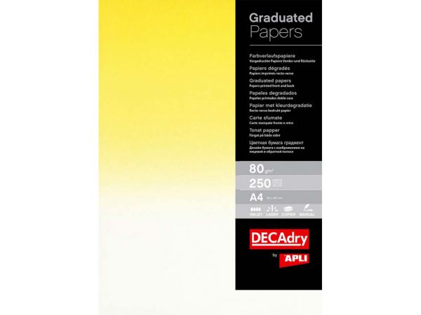 250 Blatt Recycling-Verlaufspapier gelb